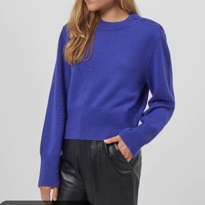 NWT and plastic: Equipment Rozanna Sweater wool cashmere blend indigo violet M